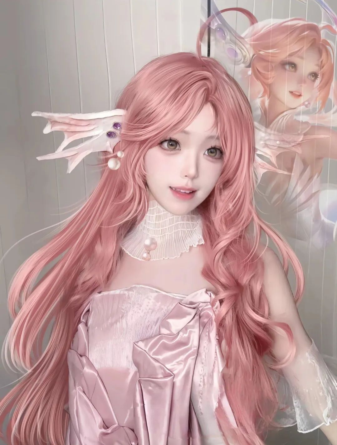 是粉色的人鱼朵朵！#cos#朵莉亚#朵莉亚520限定皮肤#朵莉亚心动手记
