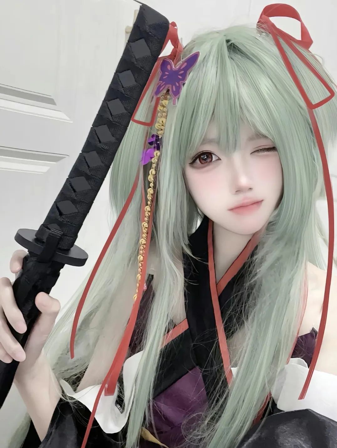“愿你不用再独与明月为伴，因为总是有人会幸福着你的幸福”#galgame#千恋万花#幼刀丛雨#cos#甜妹