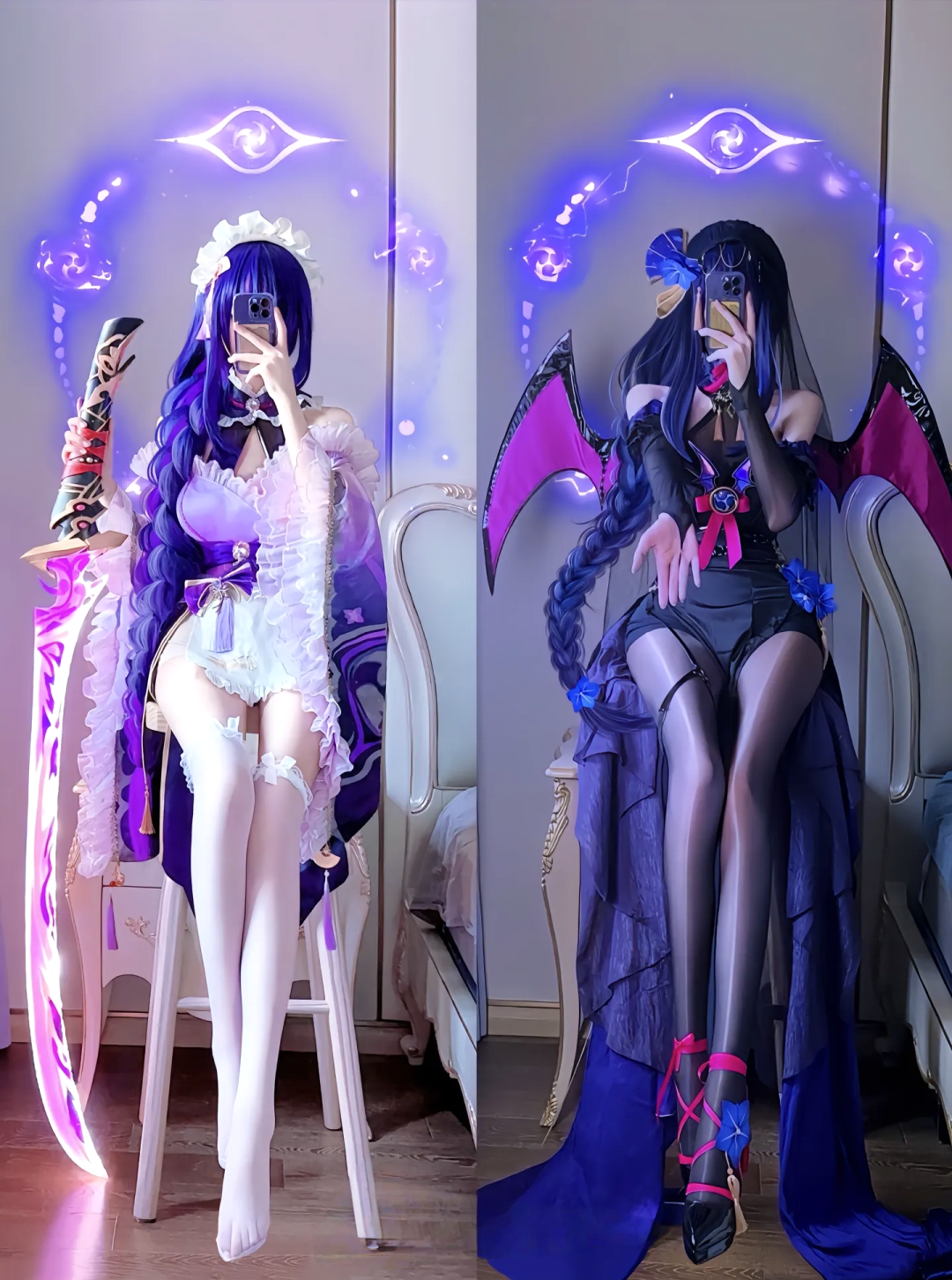 cosplay原神| 雷电将军  浮世景色百千年依旧 人之在世却如白露与泡影！旅行者 你要这只女仆将军还是要这只魅影将军OVO