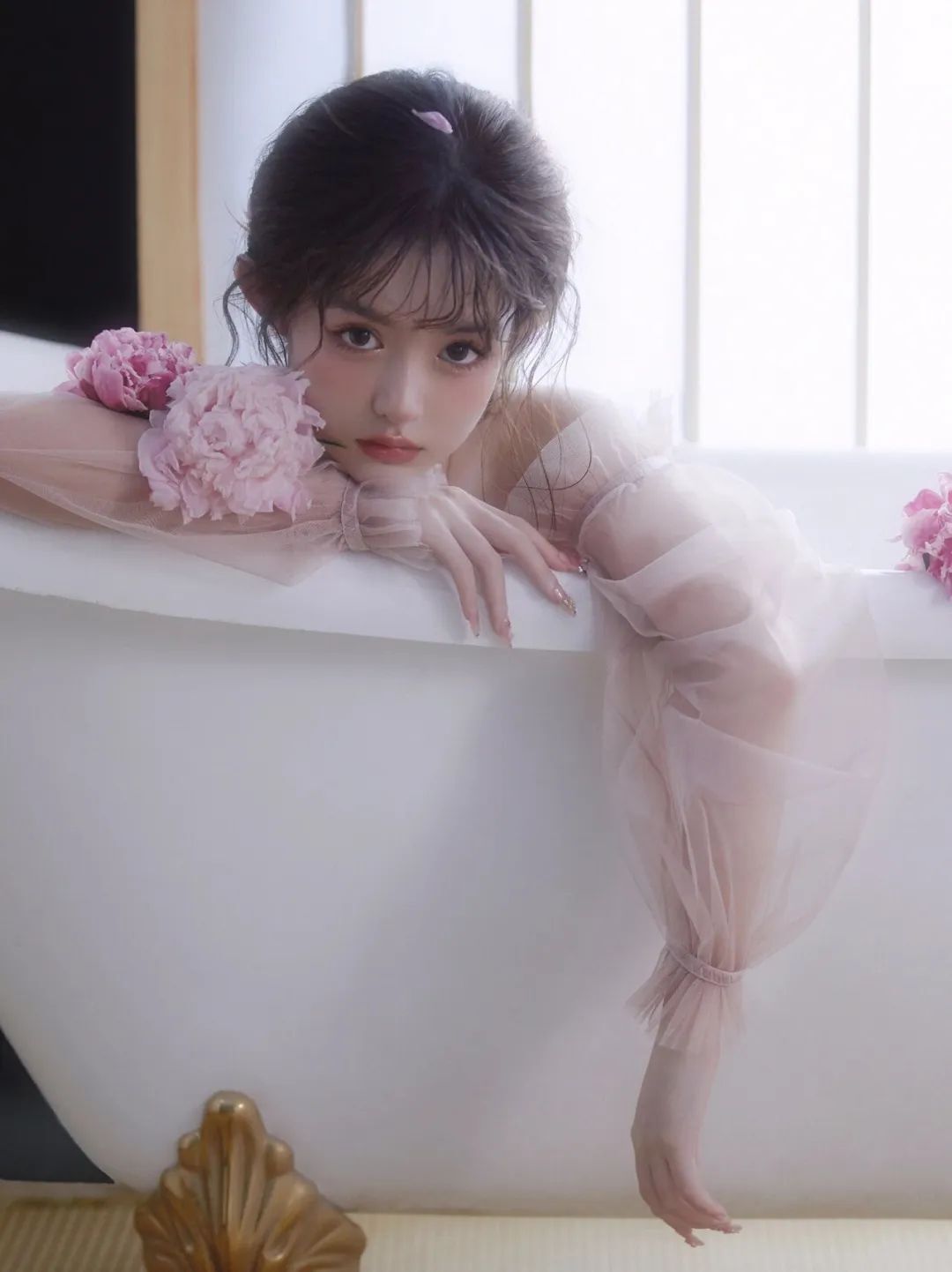 少女与花