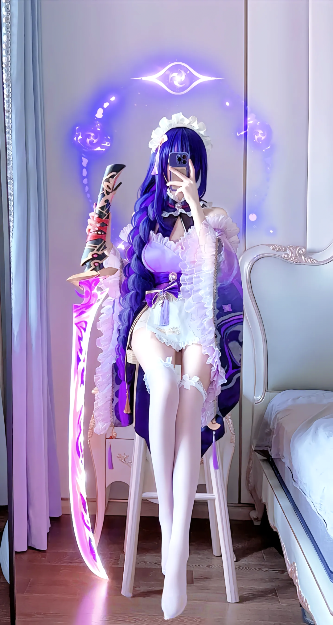 cosplay原神| 雷电将军  浮世景色百千年依旧 人之在世却如白露与泡影！旅行者 你要这只女仆将军还是要这只魅影将军OVO