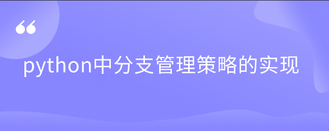 python中分支管理策略的实现