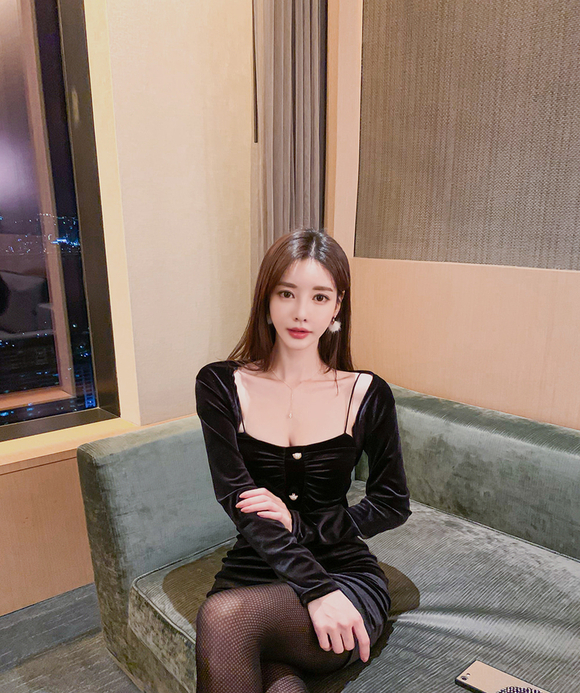 191223_BP更新(夜魅妖狐低胸吊带丝绒珍珠裙)